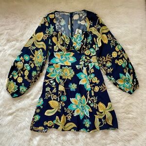 GUESS Long Sleeve Floral Dress